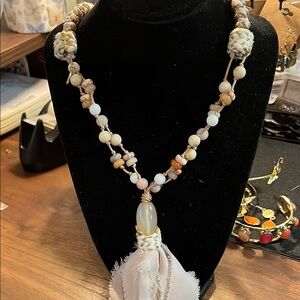 Chico’s Elegant Beaded Necklace with Tassel